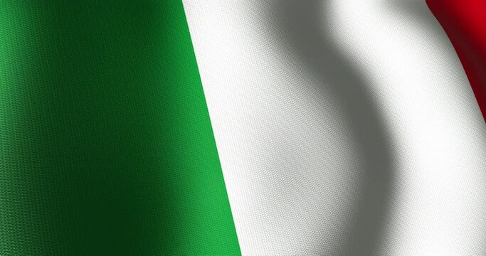 Animation of waving flag of italy