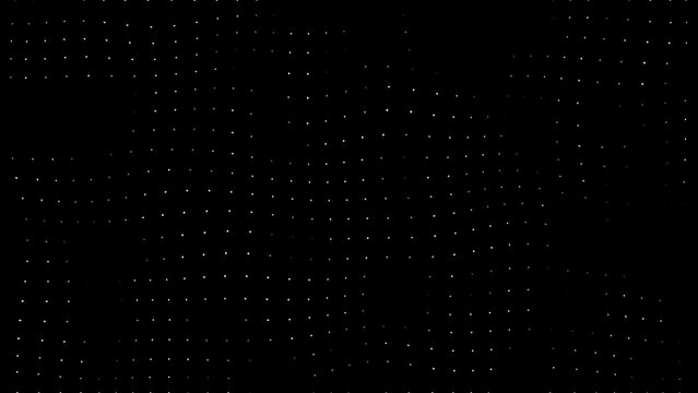 Abstract digital white particle dots wave background. Corporate concept of abstract wave technology on a black background with light digital impact.