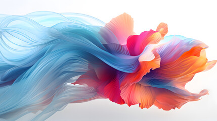 Fototapeta premium Digital technology gradient fishtail wave abstract graphic poster web page PPT background with generative