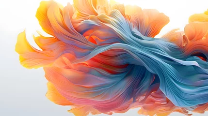 Foto op Plexiglas Digital technology gradient fishtail wave abstract graphic poster web page PPT background with generative © JINYIN