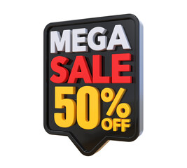 50 Percent Mega Sale Off 3D Render