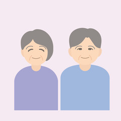 Mother's Day grandparents old couple middle-aged couple illustration