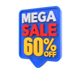 60 Percent Mega Sale Off 3D Render