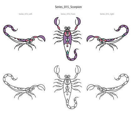 Scorpion Logo Vector, さそり 蠍 スコーピオン scorpio skorpio scorpius alacr&acirc;n scorpione insect 昆虫 自然 ベクター デザイン イラスト World insect & beetle - Deformation series - BW