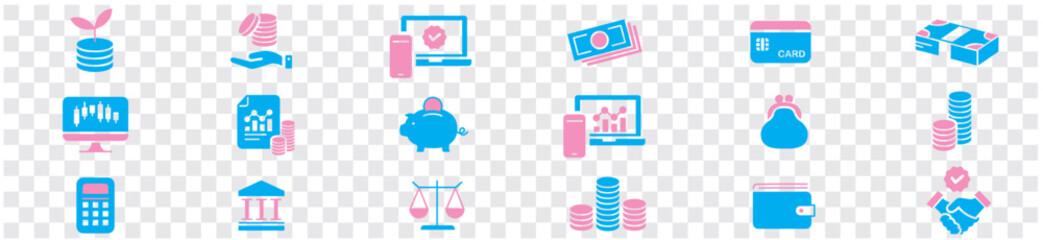 finance money cash editable stroke icons collection vector 