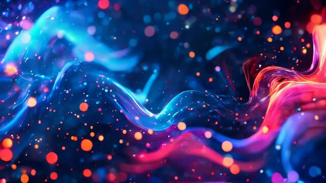 Abstract colorful background with bokeh defocused lights and stars. Vector illustration.