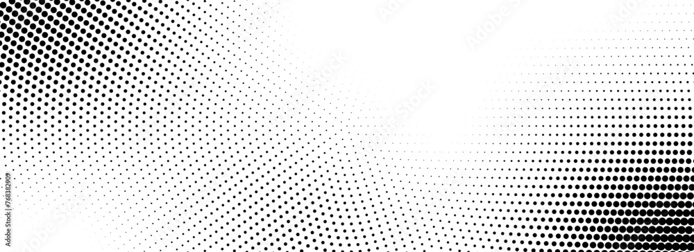 Aufkleber radial halftone comic texture. abstract circle dotted lines background. black pop art dot gradient b
