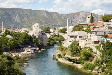 The Old Bridge of Mostar, Bosnia and Herzegovina, also known as Stari Most