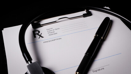 Photo of Rx doctors prescription note on table 1