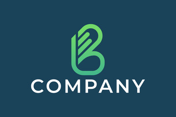 Modern letter b, letter b logo design, technology logo design, marketing logo design