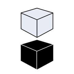 3D Cubics Icon. Three Dimensional Shape Symbol - Vector Logo Template.