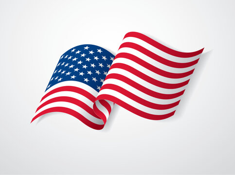 waving flag of the United States vector graphic design