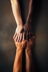 showcasing hands of people from various ethnicities