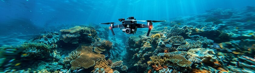 Climate modeling enhanced by synthetic biology, oceanography drones monitor seas ultra HD,clean sharp focus