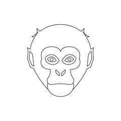 Monkey icon line style isolated on white background. Vector illustration