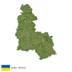Obraz premium Sumy, Oblasts of Ukraine Topographic Map (EPS)