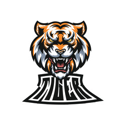 Illustration Head Tiger Mascot Logo