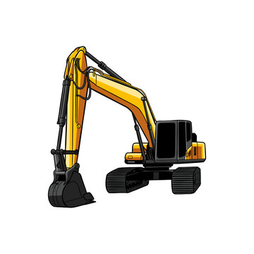Excavator vector illustration with color