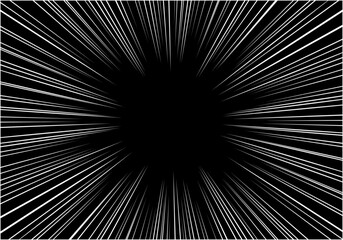 Fototapeta premium 漫画で使える集中放射線3透過PNG黒色