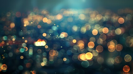 Abstract  city lights blurred  with bokeh effect background, poster and wallpaper or banner