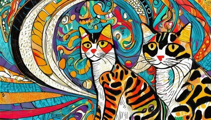 AI-generated art cat (Art Meow series)	