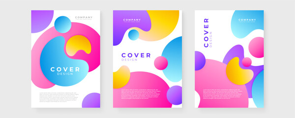 Colorful colourful vector abstract modern covers with shapes