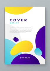 Colorful colourful vector abstract shapes minimalist cover design