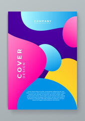 Colorful colourful cover design with abstract shapes illustration