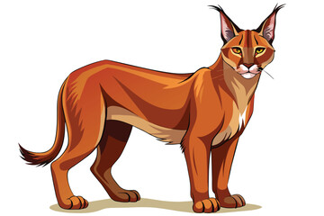 caracal-cat-sitting-full-body---high-detail---white back.eps