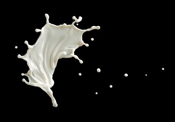 A splash of milk on a white background