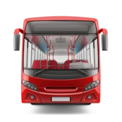 Rolgordijnen Bus red Isolated front view on transparency background PNG  © Sim