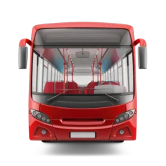 Fotobehang Bus red Isolated front view on transparency background PNG  © Sim