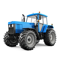 un tractor, fond end Blanco, vista frontal/lateral, Vector. 3D, real on transparency background PNG

