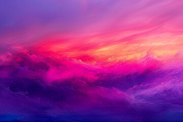 A textured digital painting of clouds in vibrant shades of pink, purple, and blue in a dynamic sky - obrazy, fototapety, plakaty