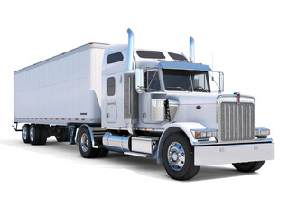 semi tractor trailer, plain on transparency background PNG
