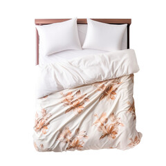 white pillows on a white bed  transparent background, clipping path, png,