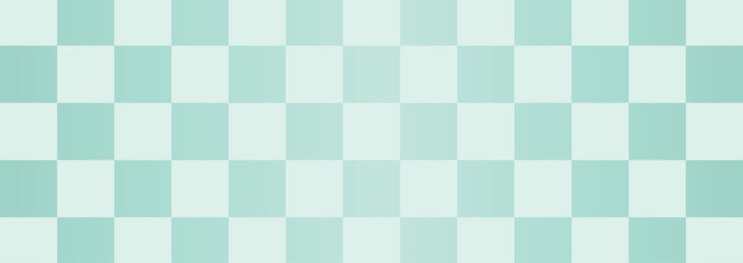 和風バナー背景　パステルカラーの市松模様　横長　ブルー
