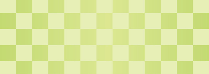 和風バナー背景　パステルカラーの市松模様　横長　グリーン