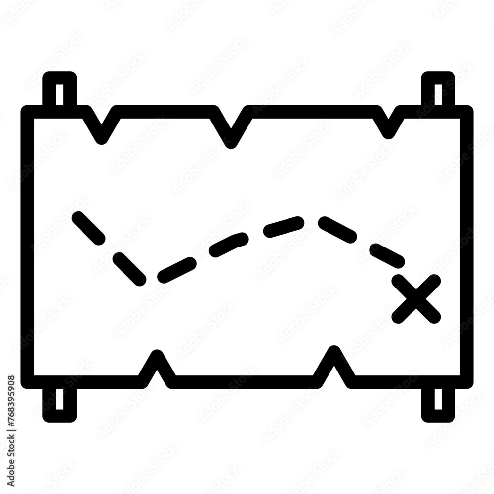 Sticker treasure map icon 