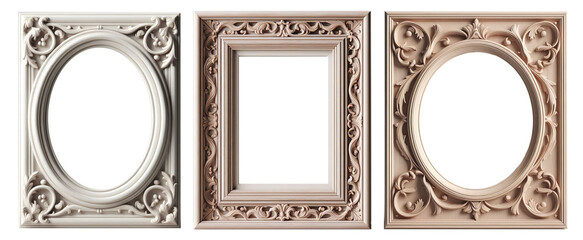 set of old vintage antique royal photo frame with beautiful carvings