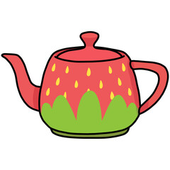 teapot strawberry pattern 