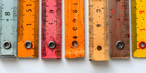 Professional Grade Metric and Imperial Rulers Featuring Precise Markings and Graduations on a Simple White Isolated Background 