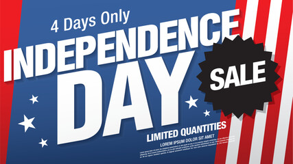 independence day sale banner vector graphic design