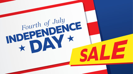 Fototapeta premium independence day sale banner vector graphic design