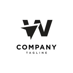 Letter W plane logo icon vector template.eps