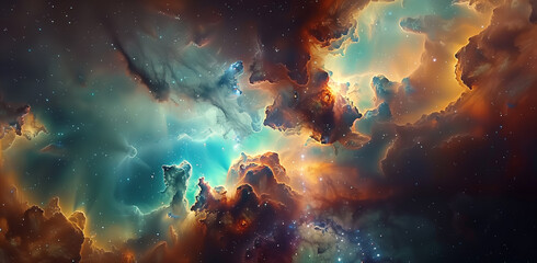 Celestial Symphony: Colorful Nebulae Illuminate the Universe - 768398923