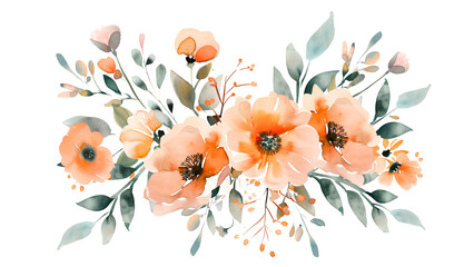 Watercolor Poppy Flowers on Transparent Surface: Floral Art