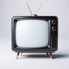 maqueta de televisi&oacute;n aislada sobre fondo blanco.