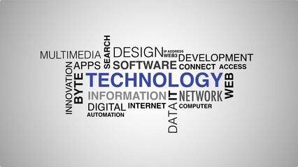 Image of technology word cloud white background