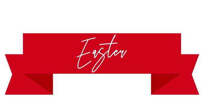 Animated holiday retro, vintage ribbon, banner with the text Easter. 